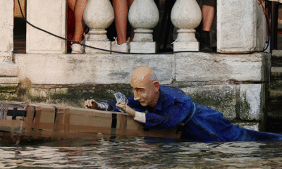 Jeff Bezos Wedding Protest Turns Viral Spectacle as Effigy Is Thrown Into Venice Canal Lauren Sanchez